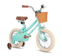 JOYSTAR Bicicleta de 16 Pulgadas para niños de 4 a 7 años (41"-53") niñas, Bicicleta de niña con Ruedas estabilizadoras y Cesta, Bicicleta Infantil Verde