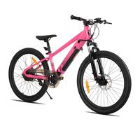 JOYSTAR Bicicleta eléctrica de 24 pulgadas para niños y jóvenes a partir de 9 años con motor sin escobillas de 250 W, bicicleta de montaña eléctrica de 15 millas con batería extraíble, color rosa