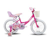JOYSTAR Bicicleta infantil de unicornio de 18 pulgadas para niñas de 5 a 8 años, bicicleta infantil de 18 pulgadas con estabilizadores, soporte y cesta