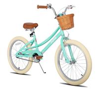 JOYSTAR Bike Bicicleta para niñas de 20 Pulgadas para niños de 5 a 9 años (109,2 a 149,9 cm), Bicicleta Infantil con Ruedas estabilizadoras, Cesta y Guardabarros, Verde
