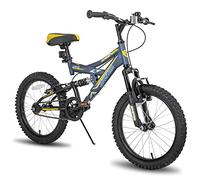JOYSTAR Contender - Bicicleta de montaña de 20 Pulgadas para niños y niñas de 7 a 13 años, Bicicleta de montaña de 20 Pulgadas con Marco de Acero de Doble suspensión Completa y transmisión de 1