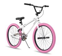 JOYSTAR Gemsbok 24 Pulgadas BMX Freestyle para niñas 8-13 años, 24 Pulgadas Bicicleta para niños, púrpura
