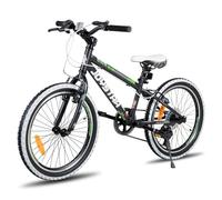 JOYSTAR Lubbock 20 Pulgadas Bicicleta Infantil para niños y niñas de 7-11 años Bicicleta de montaña rígida para niños con 7 velocidades, Negro