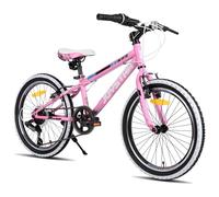 JOYSTAR Lubbock - Bicicleta de montaña para niños y niñas de 7 a 11 años (7 velocidades), color rosa