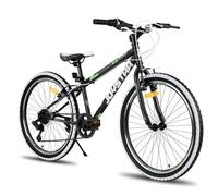 JOYSTAR Lubbock Bicicleta Infantil de 24 Pulgadas para niños y niñas de 9 a 13 años Bicicleta de montaña rígida para niños con 7 velocidades, Negra