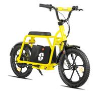 JOYSTAR OYSTAR Starmoto Bicicleta eléctrica infantil de 16 pulgadas para niños de 6 a 12 años, bolsa de almacenamiento debajo del sillín, amarillo