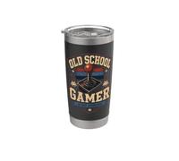 Joystick Arcade Old School Gamer de 8 bits para siempre Vaso térmico de acero inoxidable de doble pared