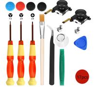 Joystick con sensor de efecto Hall, repuesto de plástico y metal de grado militar para accesorios de kit de reparación de JoyCon, corrige la deriva