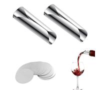 Joysuelly 50 Piezas Vertedor Vino Antigoteo, Stop Gote Vino Reutilizable Disco de Vertedor Botellas de Vino Láminas Antigoteo Vino Discos Esencial para Restaurantes Hoteles Bares Clubes Plata