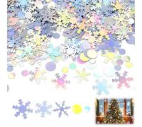 Joysuelly Copos de Nieve, Decoración de Confeti, Decoración Navideña, Copo de Nieve, Pegatinas para Navidad