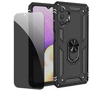 JOYTAG Funda para Samsung A32 5G Carcasa Negro con Protector de Pantalla de Privacidad,Anti Espía Cristal Templado