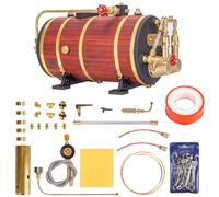 Joytopiaminds Caldera de vapor horizontal de alta capacidad de 850 ml con válvulas de seguridad dobles y manómetro para modelos de barcos y motores multicilíndricos, herramienta de experimentos de