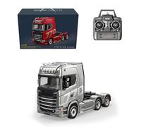 Joytopiaminds Camión tractor resistente a control remoto a escala 1/18 6x4, 2.4 GHz, modelo de semirremolque RC con sonido, luces y gancho de elevación para aficionados, RTR