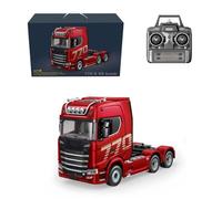 Joytopiaminds Camión tractor resistente a control remoto a escala 1/18 6x4, 2.4 GHz, modelo de semirremolque RC con sonido, luces y gancho de elevación para aficionados, RTR