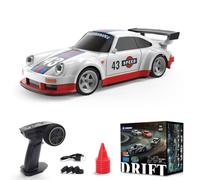Joytopiaminds Coche de deriva RC a escala 1/43, 2.4G 4WD control proporcional completo, auto deportivo eléctrico RC con juego de luces LED, modelo mini Racer para aficionados - RTR