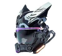 Joytopiaminds Future Punk - Máscara mecánica con luz LED con efectos multicolor, accesorio ajustable para cosplay para Halloween, juegos de rol y fiestas de disfraces