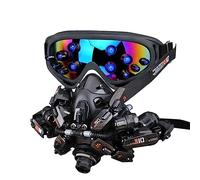 Joytopiaminds Gafas Steampunk con luces LED y correa ajustable para la cabeza, accesorio de cosplay Cyberpunk para Halloween y fiestas de disfraces