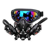 Joytopiaminds Gafas Steampunk con luces LED y correa ajustable para la cabeza, accesorio de cosplay Cyberpunk para Halloween y fiestas de disfraces