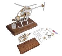 Joytopiaminds Kit de modelo de helicóptero de motor Stirling, motor Stirling de aire caliente con lámpara de alcohol, termodinámica e ingeniería mecánica experiencia para entusiastas de la ingeniería
