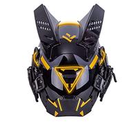 Joytopiaminds Máscara de cara completa con luz LED, máscara futurista de Cyberpunk con efectos brillantes para Halloween, cosplay y fiestas de disfraces