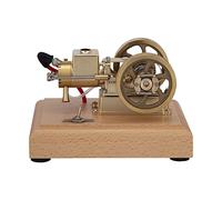 Joytopiaminds Mini modelo de motor de vapor, modelo de motor de gasolina horizontal de cuatro tiempos Hit & Miss de 1.6 cc con base de madera, experimento de ciencia física para adultos