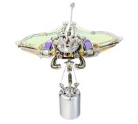 Joytopiaminds Rompecabezas de metal 3D para adultos, más de 422 piezas, kit de modelo Devilray con ojos LED y alas que brillan en la oscuridad, decoraciones creativas de escritorio para el hogar y la