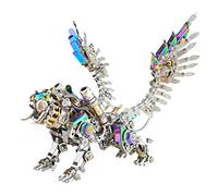Joytopiaminds Rompecabezas de metal 3D para adultos, más de 700 piezas, modelo de tigre de Bengala con alas desmontables cromáticas, adorno creativo de escritorio para el hogar y las oficinas