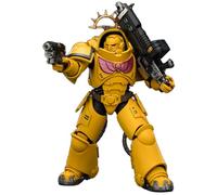 JOYTOY Imperial Fists Warhammer 40k 1/18 Figura de acción edición de juego Imperial Fists intercesor pesado con rifle de perno pesado y pistola de perno, regalos coleccionables, juguetes para niños
