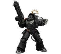 JOYTOY Raven Guard Warhammer 40k 1/18 Figura de acción Edición Juego Raven Guard Intercesor pesado con rifle de perno pesado y pistola de perno, regalos coleccionables, juguetes para niños de 15 años