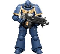 JOYTOY Ultramarines Warhammer 40K 1/18 Figuras de acción Ultramarines Intercesor con rifle de perno, pistola de perno y espada de cadena de 4.84 pulgadas, modelo coleccionable de regalos de cumpleaños