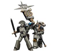 JOYTOY Warhammer 40k 1/18 Figura de acción Iron Warriors Command Squad elegida con Legion Standard y MKVI Sergeant, juego de 2 figuras coleccionables, juguetes para niños de 15 años en adelante y