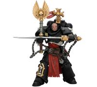 JOYTOY Warhammer 40K 1/18 Figuras de acción Black Templars Execrator 1 con Crozius Arcanum y arma de poder hecha a mano maestra de 4.8 pulgadas, base de exhibición de artefactos, decoración de