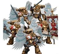 JOYTOY Warhammer 40K 1/18 - Figuras de acción Blood Angels Sanguinary Guard 5 unidades, modelo coleccionable de 4.8 pulgadas