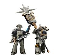 JOYTOY Warhammer 40K 1/18 Figuras de acción Iron Warriors Command Squad elegidas con Legion Standard MKVI Tactical Sergeant, 2 unidades, modelo coleccionable de 4.8 pulgadas, cantidad parcial de