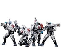 JOYTOY Warhammer 40K 1/18 - Figuras de acción T'au Empire Fire Warrior Team, 4 unidades, modelo coleccionable