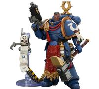 JOYTOY Warhammer 40K 1/18 Figuras de acción Ultramarines Ferren Areios con martillo de trueno y pistola de pernos de 4.9 pulgadas, base de exhibición de artefactos, decoración de escritorio y regalo