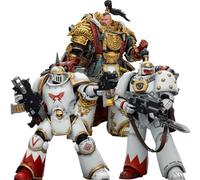 JOYTOY Warhammer 40K 1/18 Figuras de acción White Scars Jaghatai Khan Primarch, 3 piezas, modelo coleccionable, regalos de cumpleaños, serie Warhammer, pedido anticipado en abril.