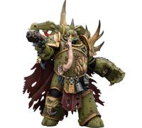 JOYTOY Warhammer 40k Death Guard - Campeón marino de la peste con pistola de plasma y puño de poder 1/18, figura de acción para coleccionar y mostrar modelo