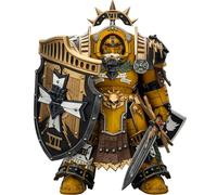 JOYTOY Warhammer 40k Horus Herejy, Imperial Fists Legion Praetor in Tartaros Terminator Armour con espada de poder y escudo de tormenta de vigilia 1/18, figura de acción para coleccionar y mostrar