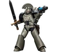 JOYTOY Warhammer 40k Horus Herejy, Iron Warriors MKVI Sargento táctico con espada de poder y pistola de plasma 1/18, figura de acción para coleccionar y mostrar modelo