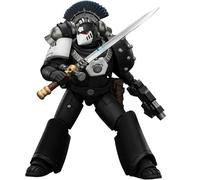 JOYTOY Warhammer 40k Horus Herejy, Raven Guard MkVI - Sargento táctico con espada de poder, bolter y pistola de plasma 1/18, figura de acción para coleccionar y mostrar modelo
