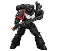JOYTOY Warhammer 40k Raven Guard 1/18 figura de acción de cuervo intercesor con rifle de tornillo, pistola de tornillo y espada de cadena, regalos coleccionables, juguetes para niños mayores de 15