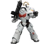 JOYTOY Warhammer 40k Space Marine 2, Game Edition White Scars Heavy Intercessor con rifle de perno pesado y pistola de perno 1/18, figura de acción para coleccionar y mostrar modelo