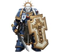 JOYTOY Warhammer 40k Ultramarines Torvald con espada de poder, escudo de tormenta y pistola de perno 1/18, figura de acción para coleccionar y mostrar modelo