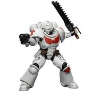 JOYTOY Warhammer 40k White Scars 1/18 Figura de acción intercesor de cicatrices blancas con rifle de perno, pistola de perno y espada de cadena, regalos coleccionables, juguetes para niños de 15 años