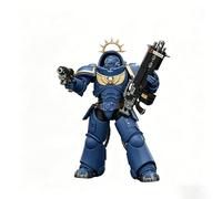 JOYTOY Warhammer - Figuras de acción 40K 1:18, edición de juego, ultramarines, intercesor pesado con rifle de perno pesado y pistola de perno, figuras de acción coleccionables de 12 cm de altura