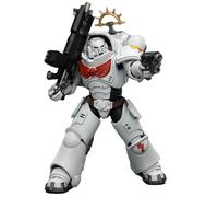 JOYTOY White Scars Warhammer 40k 1/18 Figura de acción edición de juego, cicatrices blancas, intercesor pesado con rifle de perno pesado y pistola de perno, regalos coleccionables, juguetes para niños