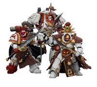 JOYTOY White Scars Warhammer 40k 1/18 Figura de acción White Scars Qin Xa e Hibou Khan y Contemptor Dreadnought 3 piezas regalos coleccionables, juguetes para niños mayores de 15 años y adultos