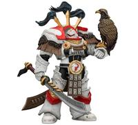 JOYTOY White Scars Warhammer 40K 1/18 Figuras de acción White Scars Legion Praetor en Catafractii Terminator Armour con Cyber Hawk, Espada Chogoriana y Combi-melta Modelo coleccionable de 5.59