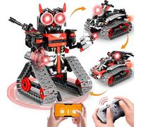 JOYTREKY Technic Robot Juguete, 3 en 1 Juego de Construcción de Robots Robot Programable con App y Mando a Distancia, Ideas de Regalos para Niños de 6 7 8 9 10 11 12 + Años (Rosso)